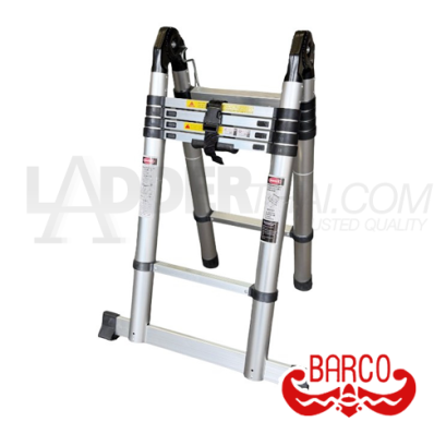 TPQ-BAATM06 บันไดยืดหดอเนกประสงค์ (อลูมิเนียม) ขนาด 2x5 ขั้น ความสูง 2.10+2.10 เมตร "BARCO"