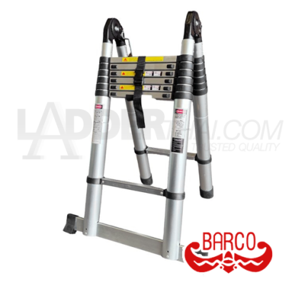 TPQ-BAATM08 บันไดยืดหดอเนกประสงค์ (อลูมิเนียม) ขนาด 2x7 ขั้น ความสูง 2.90+2.90 เมตร "BARCO"
