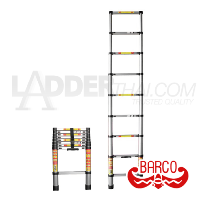 TPQ-BAMST09 บันไดยืดหดอเนกประสงค์ ทรงพาด (อลูมิเนียม) 9 ขั้น 3.5 เมตร "BARCO"