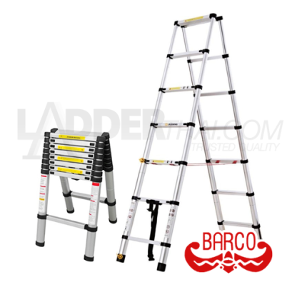 TPQ-BATL09 บันไดยืดหดได้อเนกประสงค์ ทรงเอ (อลูมิเนียม) 9 ขั้น 2.6 เมตร "BARCO"