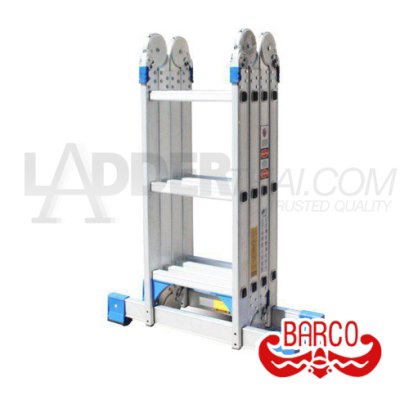 TPQ-AL-M2 (4 x 3 - 12 ขั้น) บันไดอเนกประสงค์อลูมิเนียม กาง พาด ทรง M รุ่น M2 ขนาด 4 x 3 (12 ขั้น) BARCO