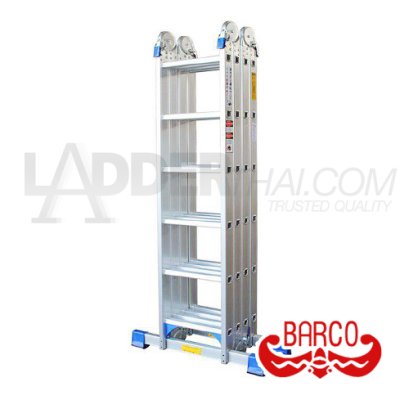 TPQ-AL-M5 (4 x 6 - 24 ขั้น) บันไดอเนกประสงค์อลูมิเนียม กาง พาด ทรง M รุ่น M5 ขนาด 4 x 6 (24 ขั้น) BARCO