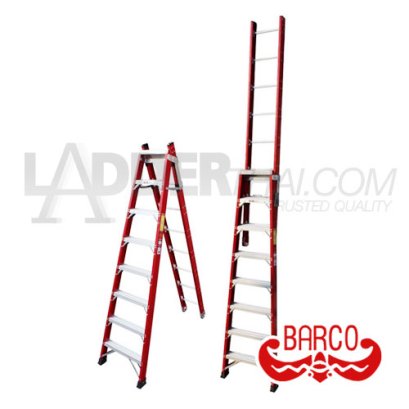 TPQ-BCFBSA8 (8 ขั้น) บันไดไฟเบอร์กลาสทรงเอ-เลื่อน BARCO