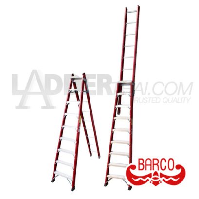 TPQ-BCFBSA9 (9 ขั้น) บันไดไฟเบอร์กลาสทรงเอ-เลื่อน BARCO