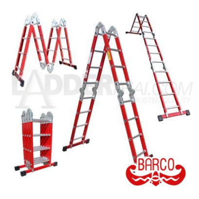 TPQ-M5(F) (4 x 6 ขั้น) บันไดอเนกประสงค์ไฟเบอร์กลาสทรง M รับน้ำหนักได้สูงสุด 150 กก. BARCO