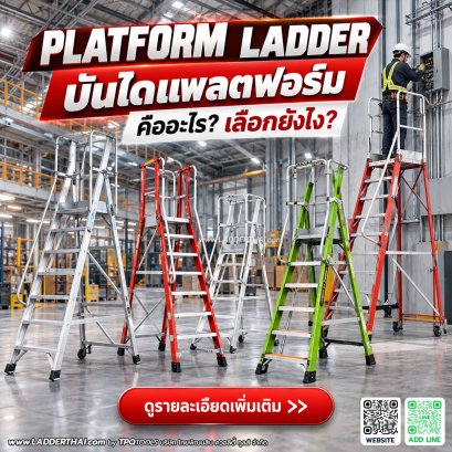 บันไดแพลตฟอร์ม (PLATFORM LADDER) คืออะไร? วิธีเลือกบันไดแพลตฟอร์มสำหรับโรงงานและคลังสินค้า