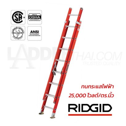 RL-FGE40-76742 (40 ฟุต) บันไดไฟเบอร์กลาสสไลด์เลื่อน 2 ตอน