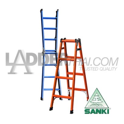 LD-PP208 (8 ฟุต) บันไดเคลือบสีแบบ ขึ้น 2 ทาง SANKI