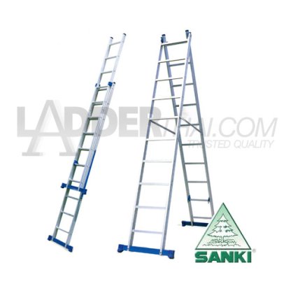 LD-SA0214 (14 ฟุต) บันไดอลูมิเนียมกางปรับพาด 2 ตอน SANKI