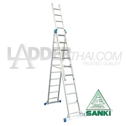 LD-SA0314 (14 ฟุต)  บันไดอลูมิเนียมกางปรับพาด 3 ตอน SANKI
