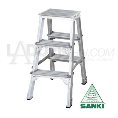 LD-SHD03 (3 ขั้น) บันไดอลูมิเนียมรุ่นงานหนัก SUPER HEAVY DUTY ขึ้นลง 2 ทาง รับน้ำหนักสูงสุด 300 กก. SANKI