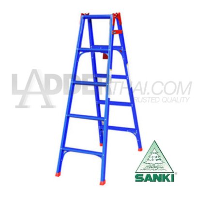 LD-TK08 (8 ฟุต) บันไดอเนกประสงค์ทรงเอ ปรับพาดได้ สีน้ำเงิน SANKI