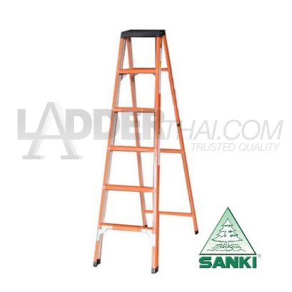 LD-TPP07 (7 ฟุต) บันไดเคลือบสีส้ม ขึ้น-ลงทางเดียว SANKI