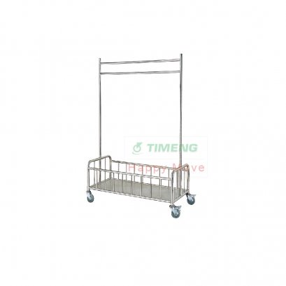 รถเข็นราวตากผ้าสแตนเลสพร้อมที่เก็บผ้า ราวตากผ้าสแตนเลส HORECAT code 24717