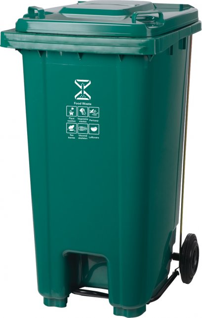 ถังขยะมีล้อและที่เหยียบ HORECAT รุ่น AF07603 ความจุ 240 ลิตร สีเขียว 56466