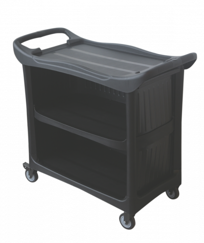 รถเข็นเก็บจานสีดำแบบปิด3ด้านสวยงามเป็นระเบียบ 3ชั้น  รุ่น PREMIUM ตรา HORECAT 56442