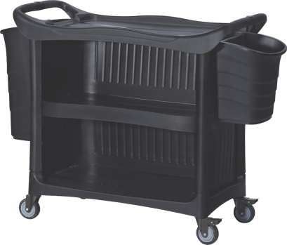 รถเข็นเก็บจานปิด3ด้าน3ชั้นพร้อมกล่องอเนกประสงค์สำหรับใส่เศษอาหารหรือช้อน รุ่น PREMIUM ตรา HORECAT 56541