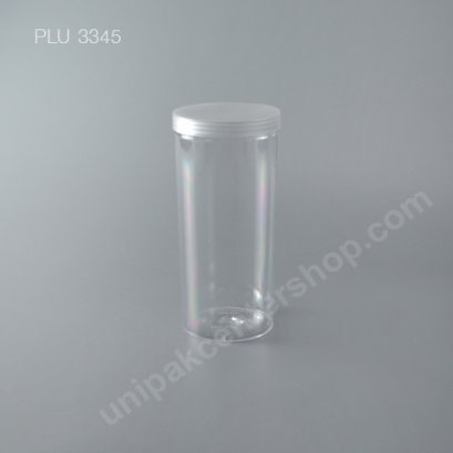 กระบอก แข็งใส 800 ml + ฝาขาว (Cylinder Hard Plastic Case) NO.0793