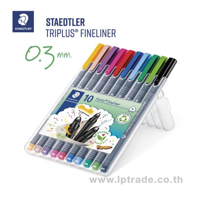 ปากกาหัวเข็ม Staedtler ไตรพลัส 334 No.334SB10 (10 สี/ชุด)