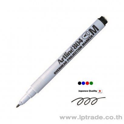 ปากกาเขียนแผ่นใส Artline EK-804 ลบได้ สีดำ