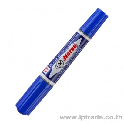 ปากกามาร์คเกอร์ 2 หัว ตราม้า สีน้ำเงิน