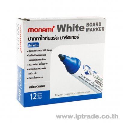 ปากกาไวท์บอร์ด โมนามิ BM-500S หัวกลม สีน้ำเงิน
