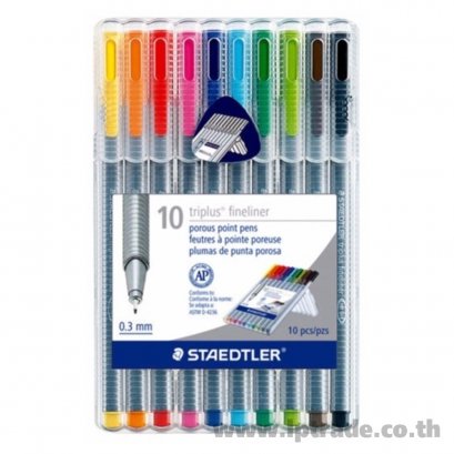 ปากกาหัวเข็ม Staedtler ไตรพลัส 334 No.334SB10 (10 สี/ชุด)