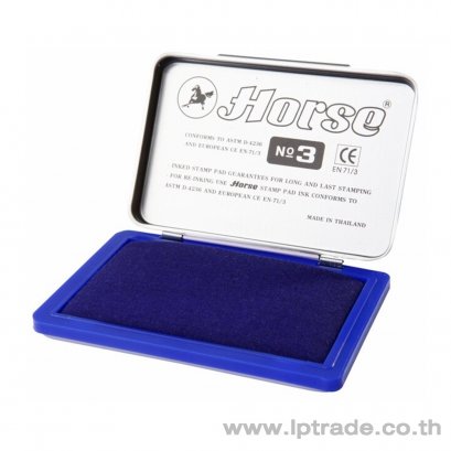แท่นประทับตรา ชนิดเหล็ก ตราม้า No.3 สีน้ำเงิน