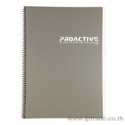 สมุดโน้ตสันลวด ตราช้าง W-003GY B5 70แกรม สีเทา 