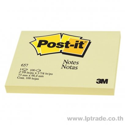 กระดาษโน้ต Post-it 3M 657 3&quot;x4&quot; สีเหลืองพาสเทล