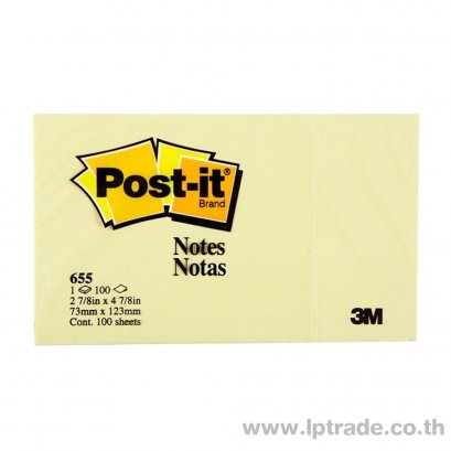 กระดาษโน้ต Post-it 3M 655 3&quot;x5&quot; สีเหลือง