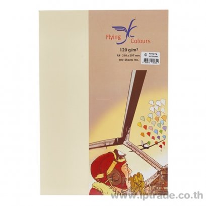 กระดาษการ์ดสี Flying A4 120G 100 แผ่น No.04 สีครีม