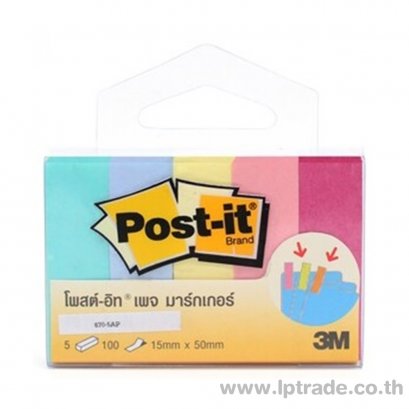 โพสต์-อิท เพจมาร์กเกอร์ 3M 670-5AP 1.5x5 ซม. พาสเทล (แพ็ค 5 เล่ม)