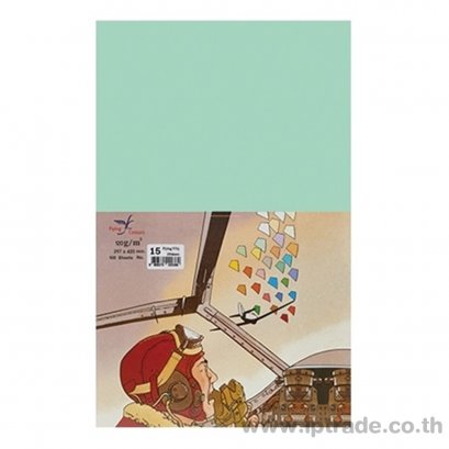 กระดาษการ์ดสี Flying A4 120G 100 แผ่น No.15 สีเขียว