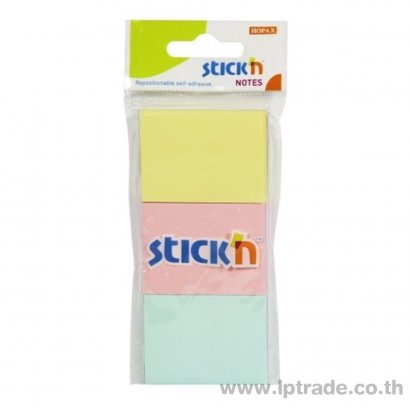 กระดาษโน้ต Stick N 21126 1.5&quot;x2&quot; คละสีพาสเทล (แพ็ค 3 เล่ม)