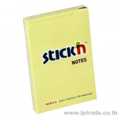 กระดาษโน้ต Stick N 21006 2&quot;x3&quot; สีเหลือง