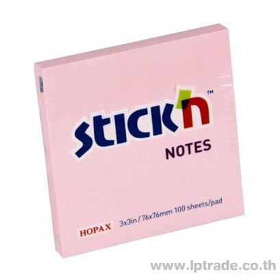 กระดาษโน้ต Stick N 21148 3"x3" สีชมพู 