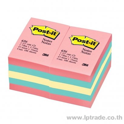 กระดาษโน้ต Post-it 3M 656-AST 2&quot;x3&quot; คละสีพาสเทล (แพ็ค 12 เล่ม)