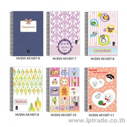 สมุดปกแข็งสันห่วง วีนัส HVDW-A51007 70g A5/100 