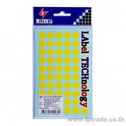 สติกเกอร์กระดาษสี ลาเท็กซ์ C-303 12 มม. สีเหลือง