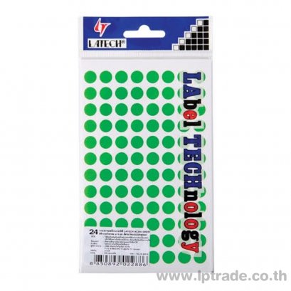 สติกเกอร์กระดาษสี ลาเท็กซ์ C-304 9 มม. สีเขียว