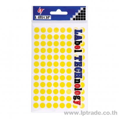 สติกเกอร์กระดาษสี ลาเท็กซ์ C-304 9 มม. สีเหลือง
