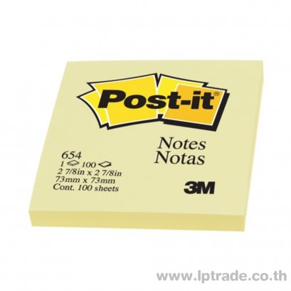กระดาษโน้ต Post-it 3M 654 3&quot;x3&quot; สีเหลืองพาสเทล