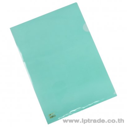 แฟ้มซองพลาสติก 1 ชั้น Intop A4 สีเขียว (แพ็ค 12 เล่ม)