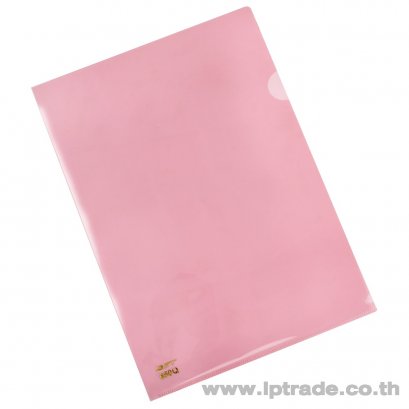 แฟ้มซองพลาสติก 1 ชั้น Intop A4 สีชมพู (แพ็ค 12 เล่ม)