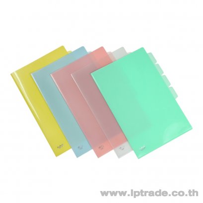 แฟ้มซองพลาสติก 3 ชั้น Intop F4 คละสี (แพ็ค 12 เล่ม)
