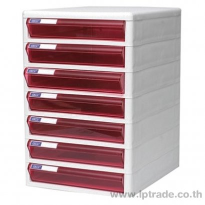 ตู้เอกสาร ออร์ก้า 7 ชั้น TCB-7 โครงขาวลิ้นชมพู