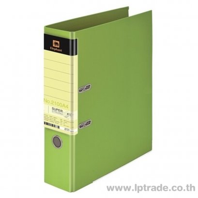 แฟ้มสันกว้าง 3 นิ้ว ตราช้าง No.2100A สีเขียวมะนาว