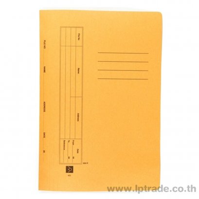 แฟ้มเจาะกระดาษสันพับ ใบโพธิ์ F4 403 สีส้ม