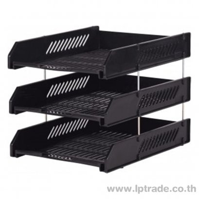 ถาดเอกสาร Wago WG-423 3 ชั้น สีดำ